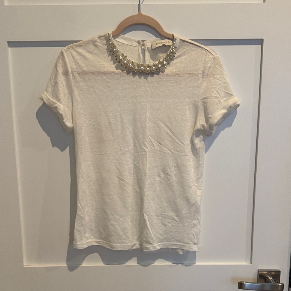 Zimmerman Crush White Embellished T-Shirt